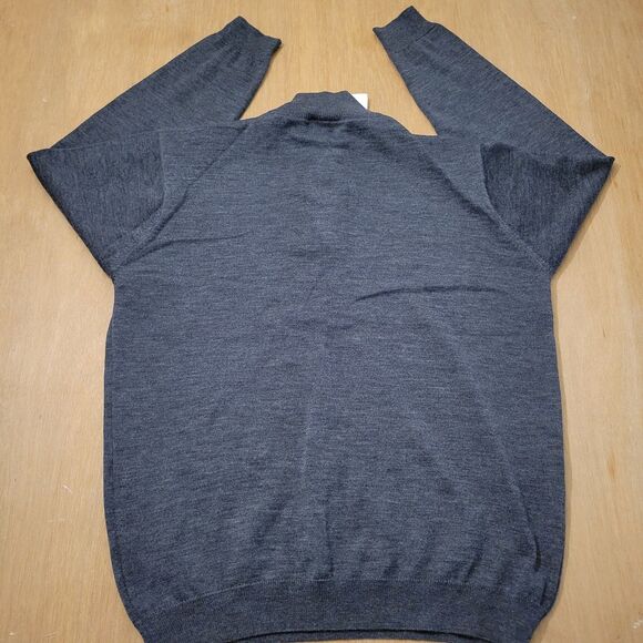 Lacoste Pure Wool Knit 1/4 Zip Pullover Sweater Gray Size Large Mens NWT - Picture 3 of 14